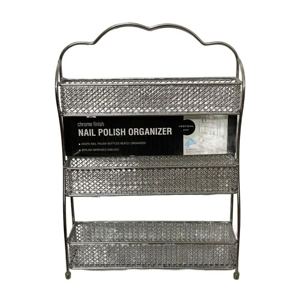 Chrome Finish Nail Polish Organizer Rack - 3 Tier (NWT)